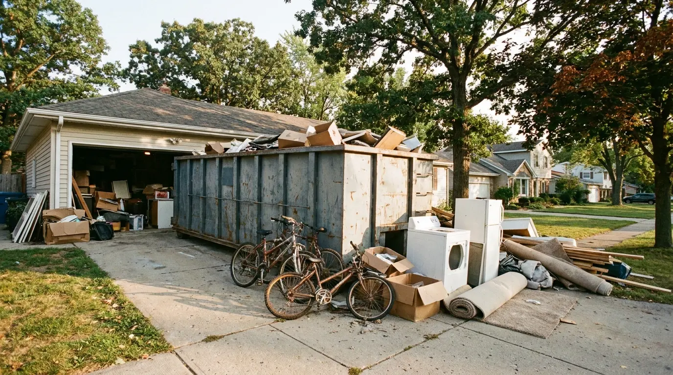 Dumpster Rental — specialist at work